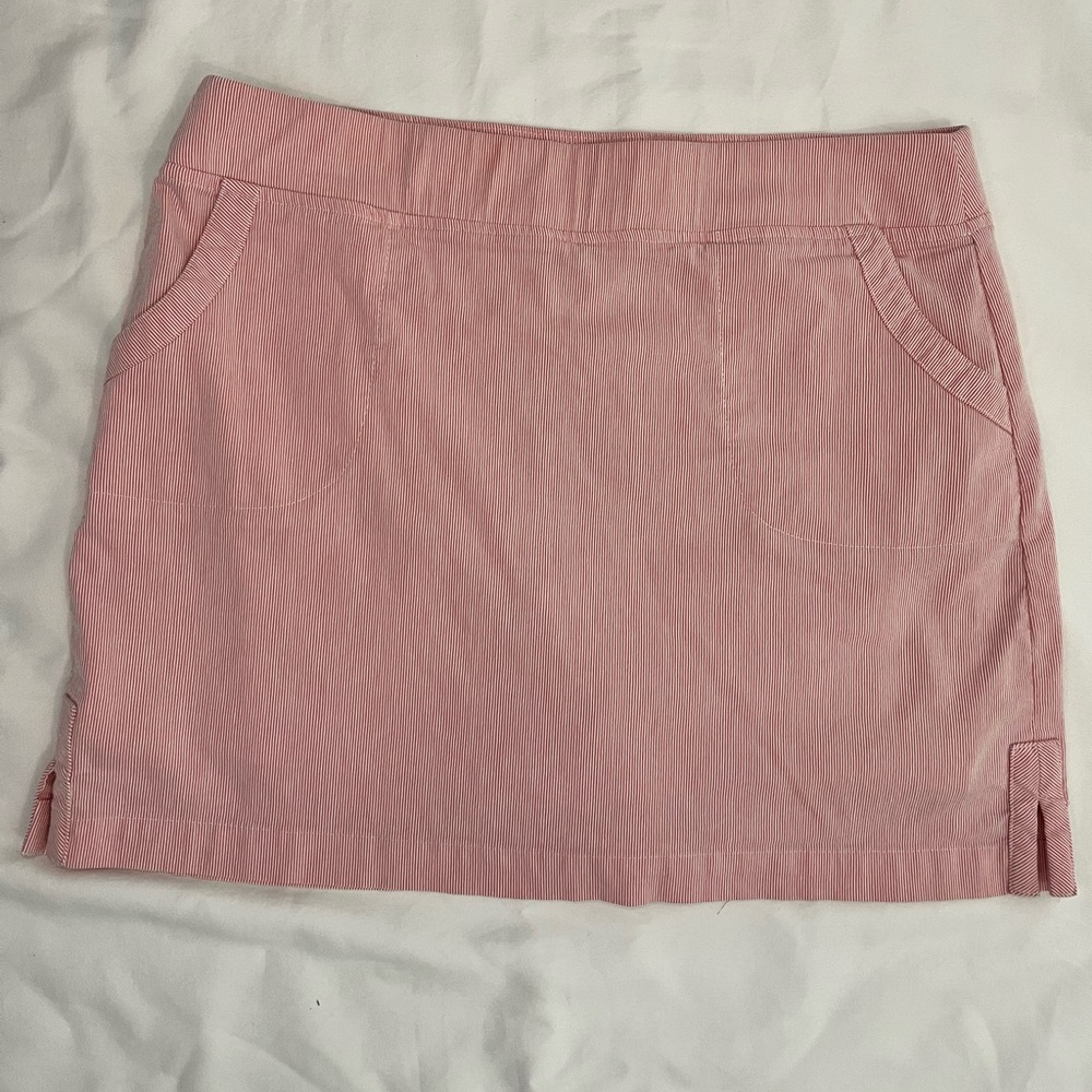 Crown & Ivy Pink and White Striped Women's Skort EUC Size 12